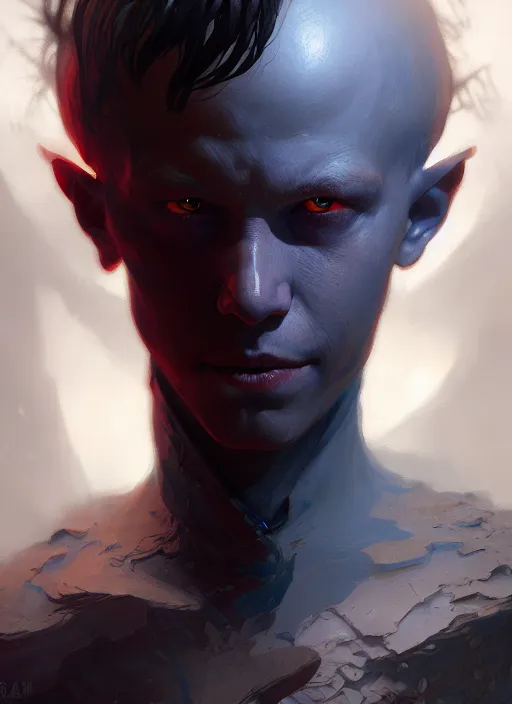 Image similar to fantasy changeling kid revealing his true nature, dim light, front game card, marvel comics, dark, intricate, highly detailed, smooth, artstation, digital illustration by ruan jia and mandy jurgens and artgerm and wayne barlowe and greg rutkowski and zdislav beksinski