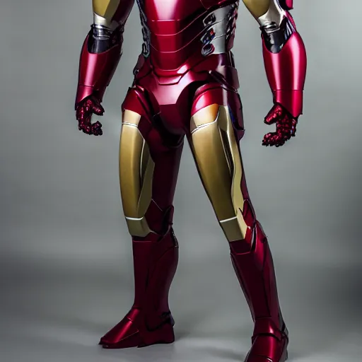 Image similar to medieval iron man suit. studio photography