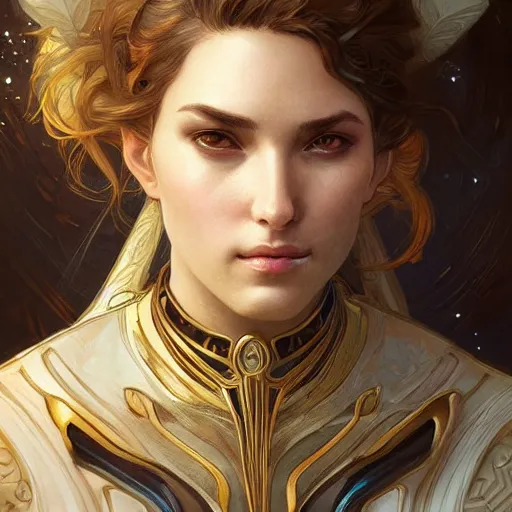 Image similar to female portrait knights of Zodiac, sci-fi, fantasy, intricate, very very beautiful, elegant, highly detailed, digital painting, artstation, concept art, smooth, sharp focus, illustration, art by artgerm and greg rutkowski and alphonse mucha