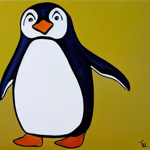 Image similar to a beautiful painting of penguin by Tokio Aoyama, Mario Martinez, David Normal