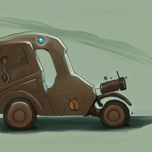 Image similar to 2d concept art of small vehicle by Dawid Michalczyk