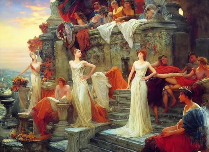 Image similar to fall of rome by vladimir volegov and alexander averin and pierre auguste cot and delphin enjolras