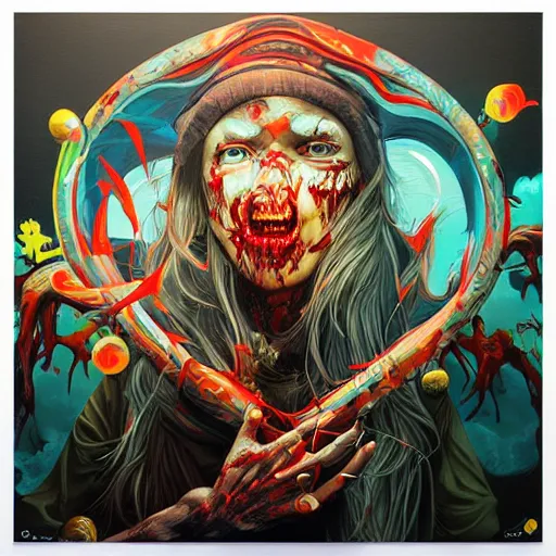 Prompt: zombie apocalypse, religious painting, tristan eaton, victo ngai, artgerm, rhads, ross draws