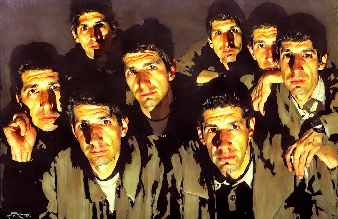 Prompt: portrait of the beastie boys!!!!!!!!!!!!!!!!!!!!!!!!!!!, detailed face, detailed painting,, epic lighting, by ilya repin, phil hale and kent williams