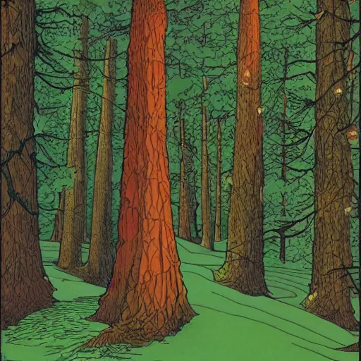 Image similar to forest tree flat 2 d art moebius