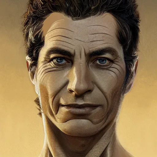 Image similar to yair lapid as dune character, portrait, intricate, elegant, highly detailed, digital painting, artstation, concept art, wallpaper, smooth, sharp focus, illustration, art by h. r. giger and artgerm and greg rutkowski and alphonse mucha
