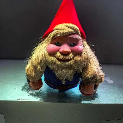 Prompt: a young gnome office worker, dramatic lighting detailed photo portrait