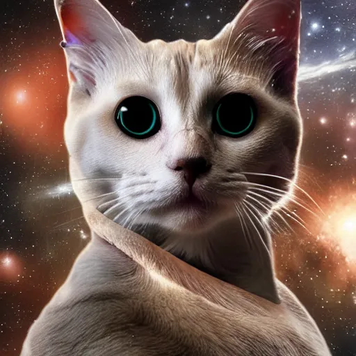 Image similar to cat in space, detailed, 8 k high quality