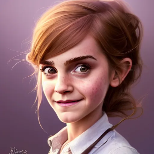 Prompt: portrait of a cartoon emma watson smiling, medium shot, zootopia, fantasy, intricate, cinematic lighting, digital painting, artstation, concept art, smooth, sharp focus, pixar zootopia illustration, art by artgerm and greg rutkowski and disney, detailed textures, award winning portrait studio lighting by jessica rossier and brian froud and gaston bussiere