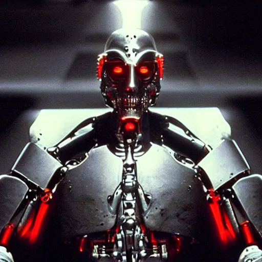 Image similar to movie still of a cool cyborg, cinematic composition, cinematic light, by wes craven