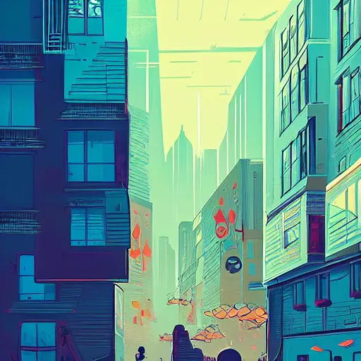 Image similar to city life by petros afshar, trending on artstation