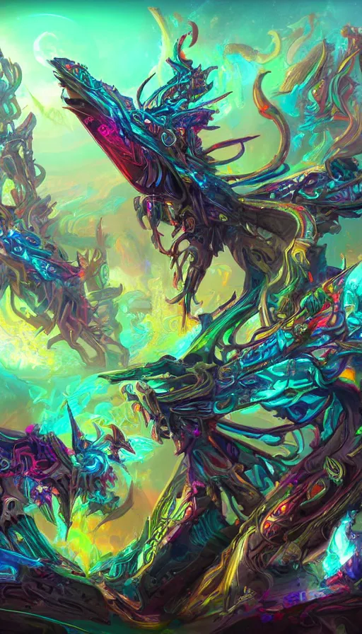 Image similar to psytrance artwork, by blizzard concept artists