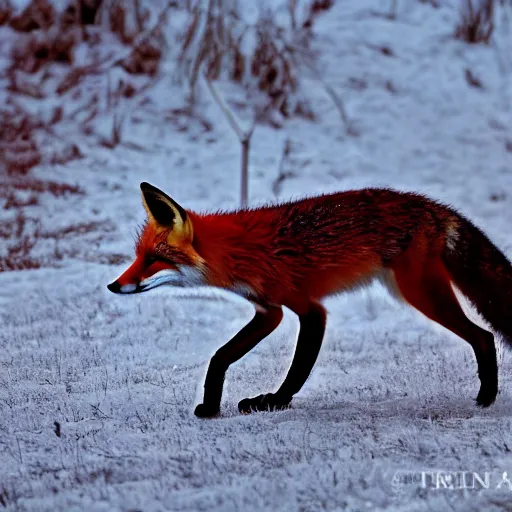 Prompt: a fox made of fire, 8 k award - winning photography