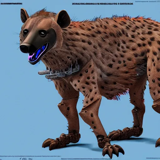 Image similar to robotic hyena, highly detailed concept art