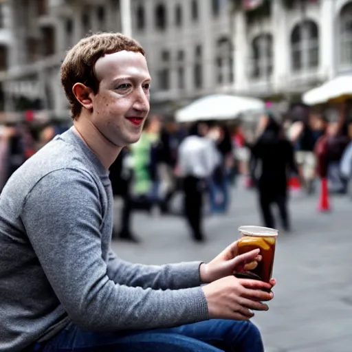 Prompt: mark zuckerberg drinking tea in taksim square, photorealistic, 8 k detailed