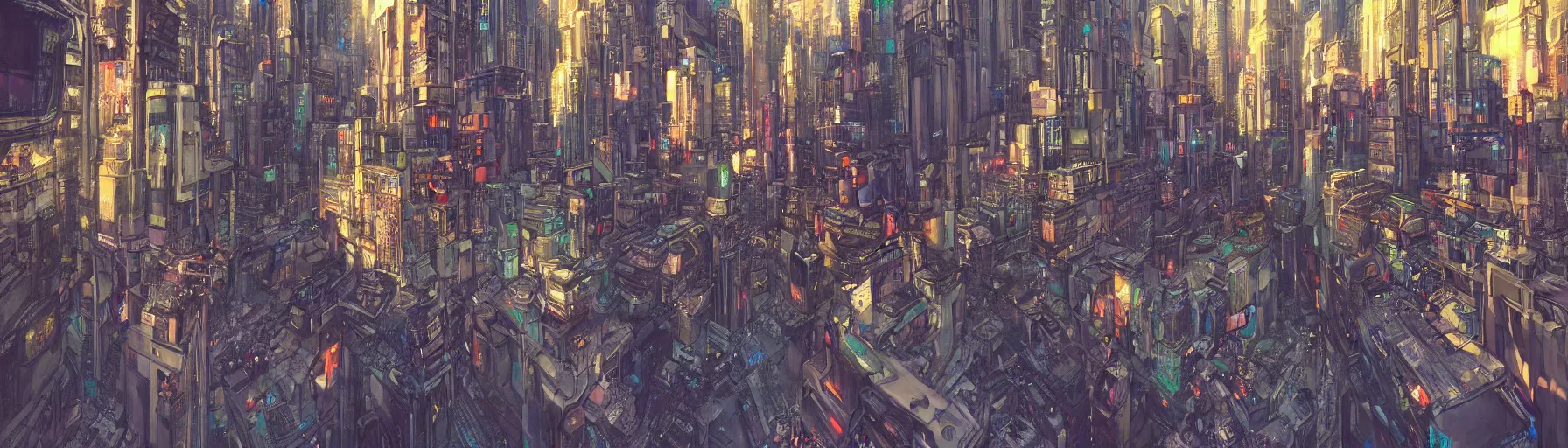 Image similar to a big life-like hologram of a beautiful young woman in the middle of the city centre of a futuristic cyberpunk city, street view, Warhammer, highly detailed, artstation, illustration, art by Gustav Klimt