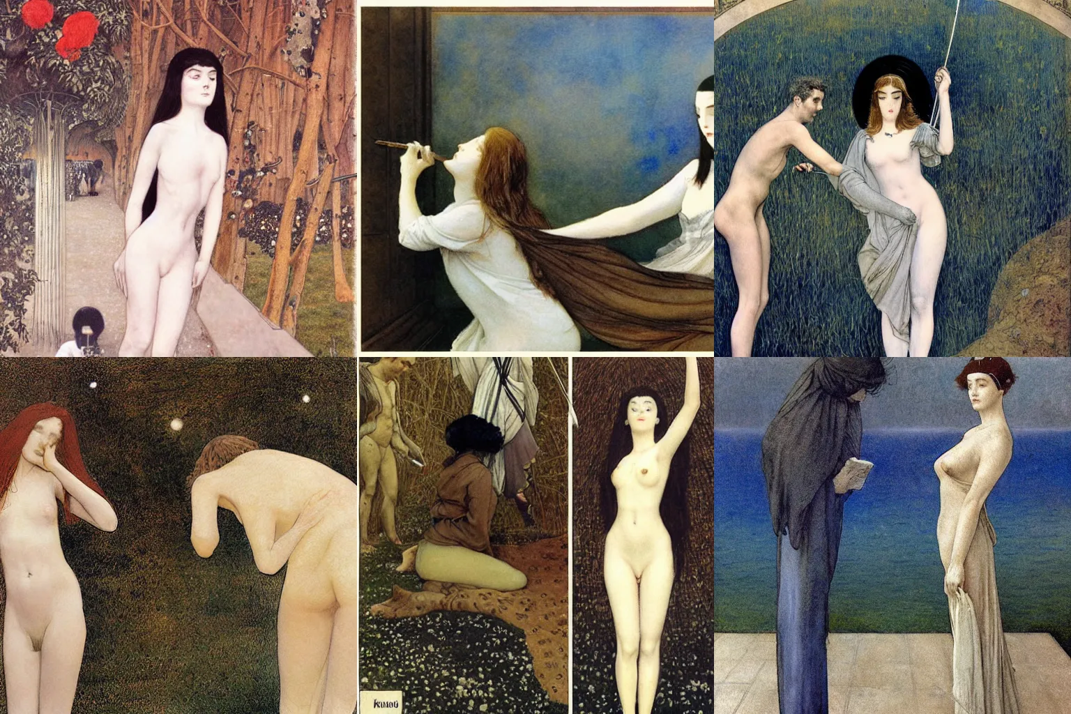 Prompt: knowledge and ignorance. painting by fernand khnopff and milo manara