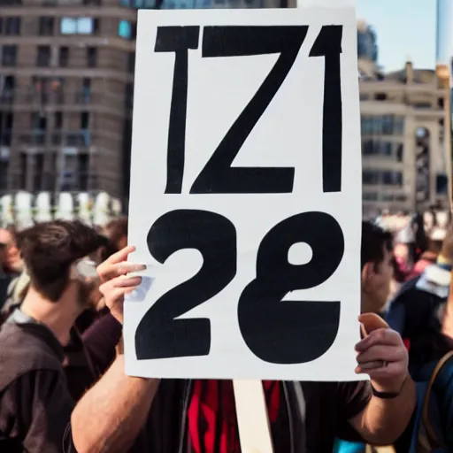 Image similar to photograph of smiling man holding a protest sign saying'2 + 2 = 3 lol 😂 ', high detail, 8 k resolution