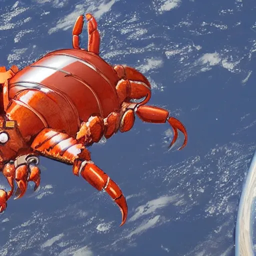 Image similar to a space station shaped like a lobster