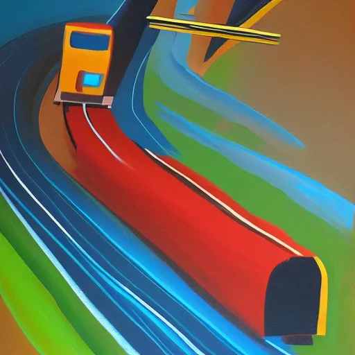 Image similar to abstract painting of transport tycoon,