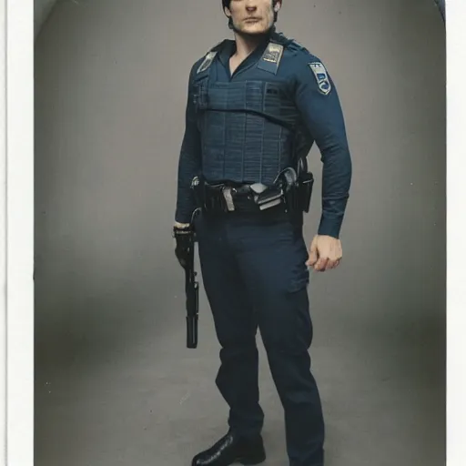 Image similar to Polaroid image of Henry Cavill as cop