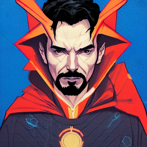 Prompt: Doctor Strange profile picture by Sachin Teng, asymmetrical, Organic Painting , Matte Painting, geometric shapes, hard edges, graffiti, street art:2 by Sachin Teng:4