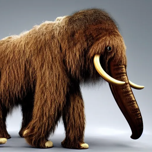 Prompt: woolly mammoth mixed with human