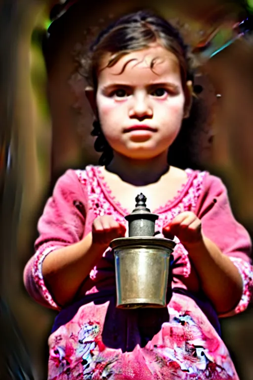 Image similar to a beautiful little girl holding a censer