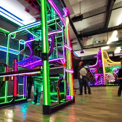 Image similar to photo of an rgb gaming jungle gym