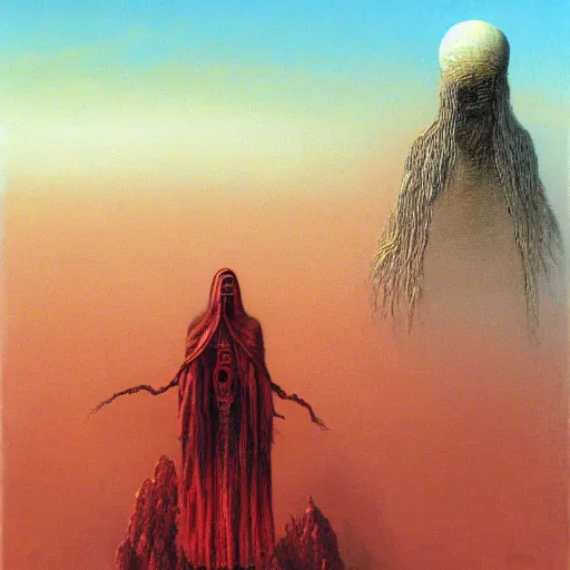 Image similar to mumaki rider, lord of the ring, beksinski