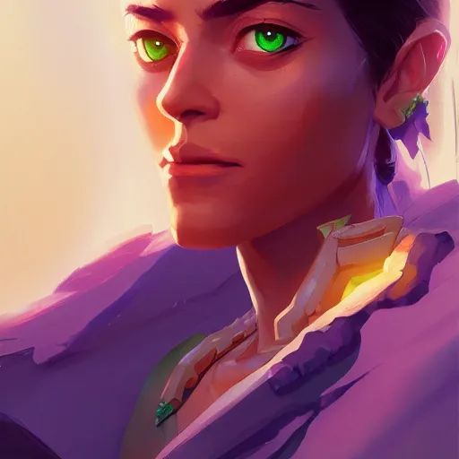 Image similar to female portrait, maya ali mage, gloomhaven, dynamic lighting, gaudy colors, octane render aesthetic, matte painting concept art, official fanart behance hd artstation by jesper ejsing, by rhads and makoto shinkai and lois van baarle and ilya kuvshinov and rossdraws