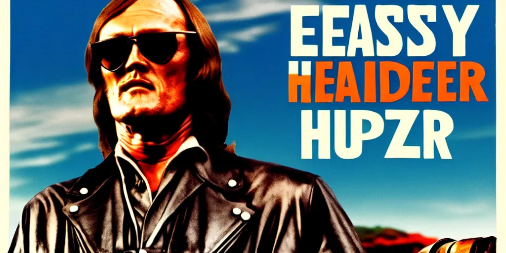 Prompt: easy rider, peter fonda, dennis hopper, poster