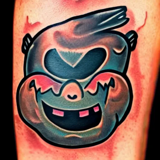 Image similar to tattoo of an angry potato