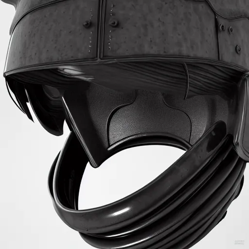 cyberpunk helmet with side intircate hoses looking