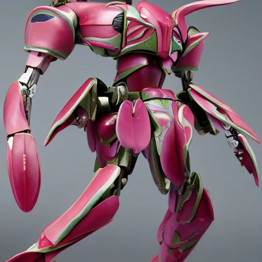 Prompt: futuristic nymphaea mecha waterlily upper body, sepals forming helmet, nymphaea, 8 k hd resolution, barbatos gundam with floral inlay, bandai box art, star wars, makoto kobayashi, frank gehry, raymond swanland