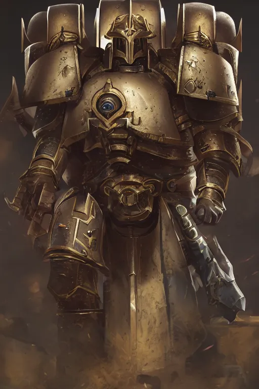 Image similar to armor portrait heros warhammer 4 0 k horus heresy fanart - the primarchs emperor by johannes helgeson animated with vfx concept artist & illustrator global illumination ray tracing hdr fanart arstation zbrush central hardmesh 8 k octane renderer comics stylized