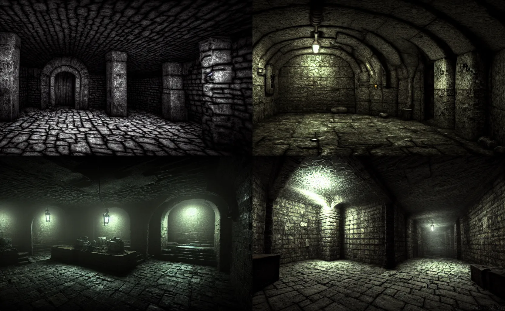 Image similar to underground dungeon, ambient, gloomy, detailed, 8 k