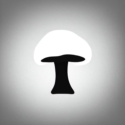 Image similar to flat single tone black vector silhouette of a mushroom, pure white background, 4 k resolution