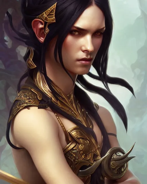 Prompt: a dark elf pirate, fantasy character portrait, ultra realistic, intricate, elegant, highly detailed, digital painting, artstaion, smooth, sharp, focus, illustration, art by artgerm and greg rutkowski and alphonse mucha