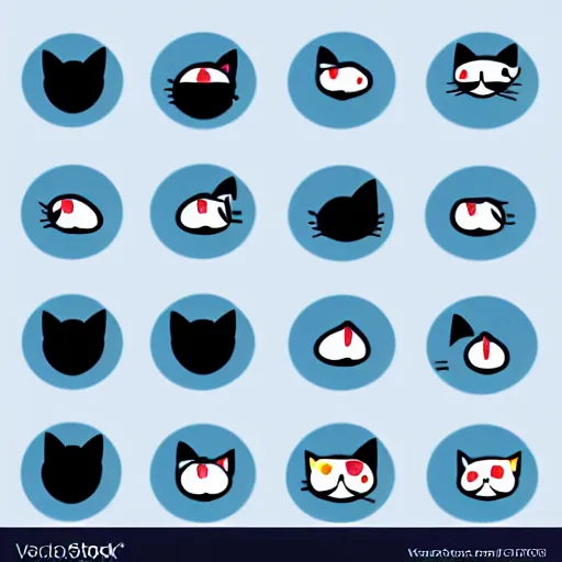 Prompt: Software icons for cat dating