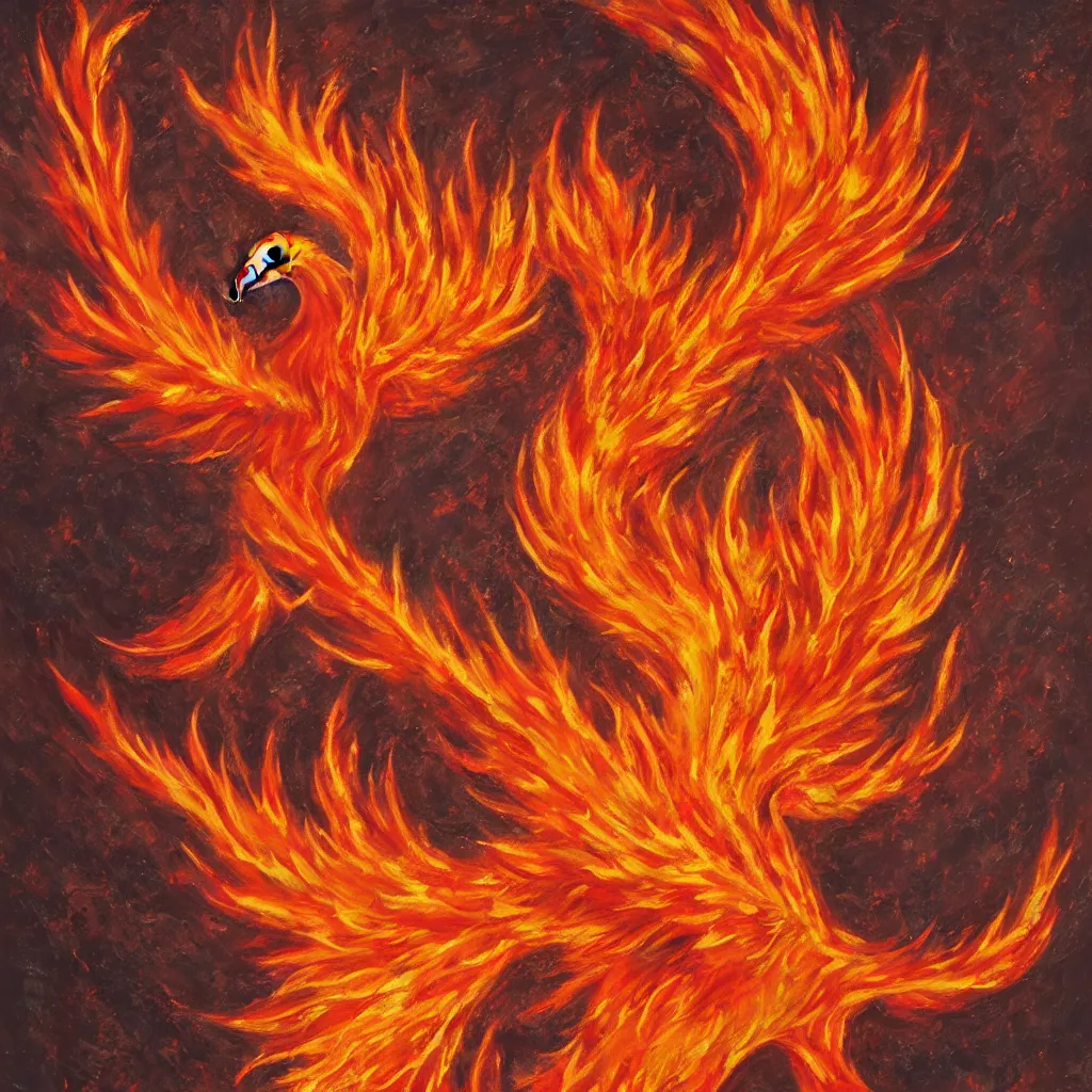 Prompt: A fiery phoenix rising