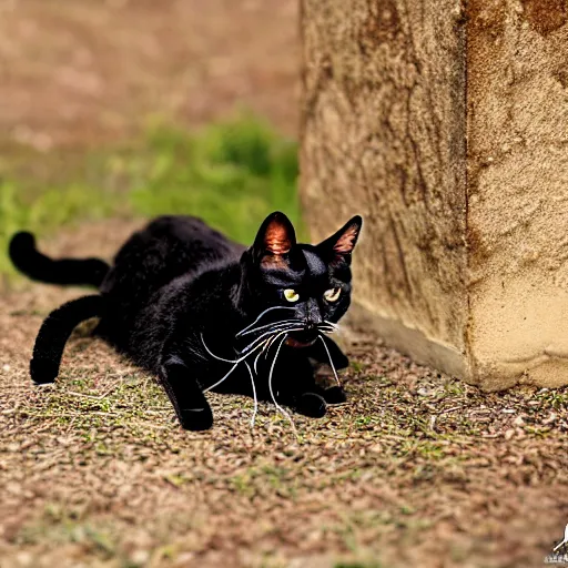 Image similar to a cat - scorpion - hybrid, animal photography