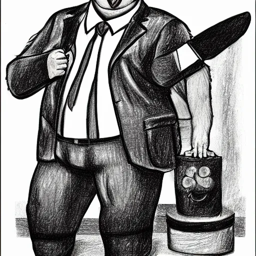 Prompt: a drawing of big chungus by tom of finland