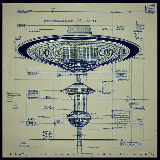 Prompt: blueprint of ufo
