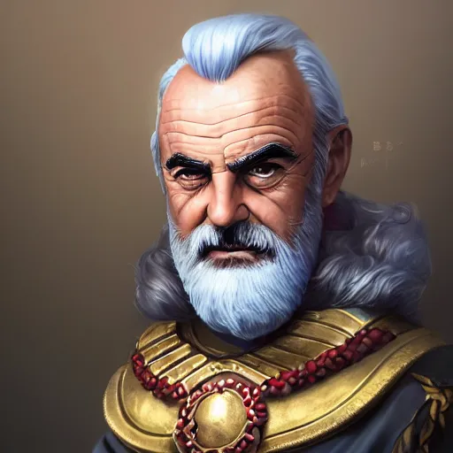 Image similar to portrait of old sean connery as a roman emperor, white hair and beard, laureal wreath, mattepainting concept blizzard pixar maya engine on stylized background splash comics global illumination lighting artstation, sharp focus, lois van baarle, ilya kuvshinov, rossdraws