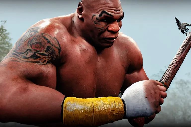 Image similar to mike tyson in mordhau, unreal engine