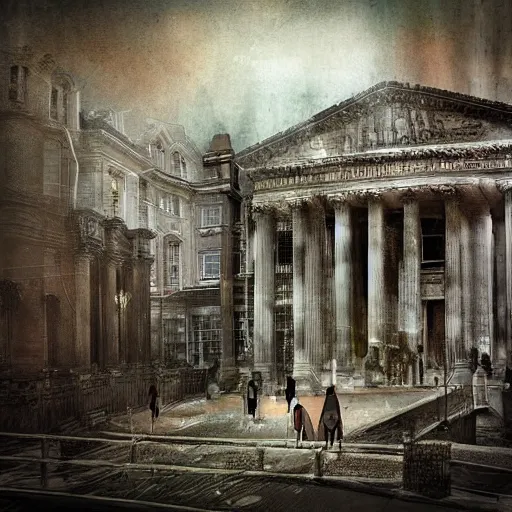 Prompt: of london a thousand years after the end of humanity artistic digital art