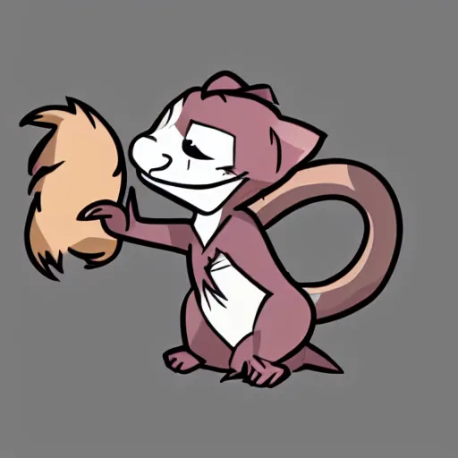 Prompt: Ferret Pogging, Discord Emote, Cartoony