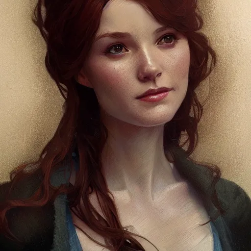 Image similar to A full portrait of Mary Jane Watson, intricate, elegant, highly detailed, digital painting, artstation, concept art, smooth, sharp focus, illustration, art by Krenz Cushart and Artem Demura and alphonse mucha