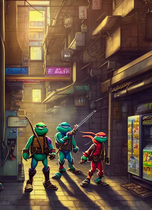 cartoon teenage mutant ninja turtles, standing in | Stable Diffusion ...